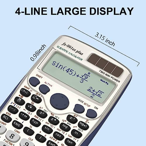 IPEROT Scientific Calculators, Solar Scientific Calculator Large Screen 417 Function, Calculators Very Suitable for High School and College Students Calculus Algebra and Other Math Textbooks (Solar) - 2