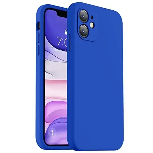 Vooii Compatible with iPhone 11 Case 6.1 inch, Soft Liquid Silicone with [Anti-Scratch Microfiber Lining] [Flat Edge] [Camera Protection] Shockproof Phone Case for iPhone 11 - Klein Blue - VOOII