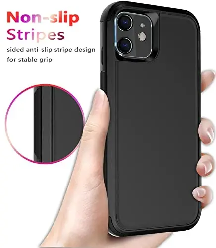 Diverbox for iPhone 11 Case [Shockproof] [Dropproof] [Tempered Glass Screen Protector],Heavy Duty Protection Phone Case Cover for Apple iPhone 11 (Black-3in1) - 5