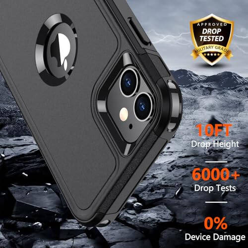 SUPFINE for iPhone 11 Case, [10 FT Military Dropproof] [Dual Layer Structure Protection] Non-Slip Heavy Duty Shockproof Phone Case,Black - 2