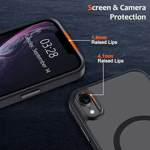 Anuck Case for iPhone XR Case Magnetic Phone Case Compatible with MagSafe, Soft TPU Bumper Hard Translucent Matte Back Slim Fit Shockproof Protective Case Cover for Men Women Girls - Black - 10