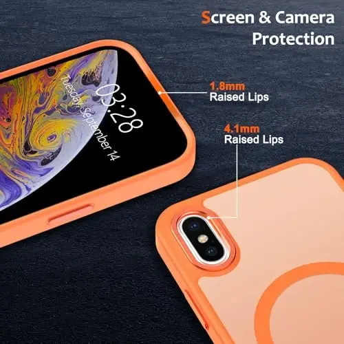 Anuck Case for iPhone 11 Case Magnetic Phone Case Compatible with MagSafe, Soft TPU Bumper Hard Translucent Matte Back Slim Fit Shockproof Protective Cover for Men Women Girls - Orange - 3