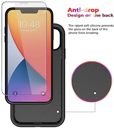 Diverbox for iPhone 11 Case [Shockproof] [Dropproof] [Tempered Glass Screen Protector],Heavy Duty Protection Phone Case Cover for Apple iPhone 11 (Black-2in1) - 5