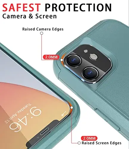 Diverbox for iPhone 11 Case [Shockproof] [Dropproof] [Tempered Glass Screen Protector],Heavy Duty Protection Phone Case Cover for Apple iPhone 11 (Pine Green-3in1) - 3