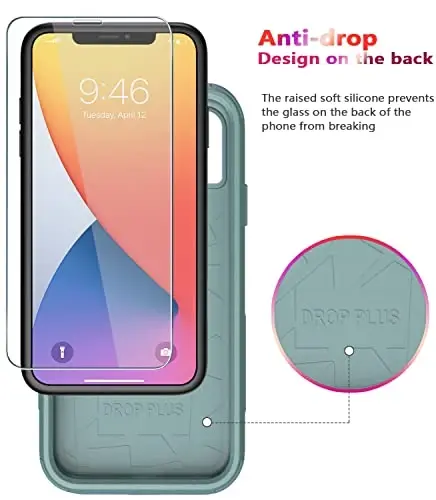 Diverbox for iPhone 11 Case [Shockproof] [Dropproof] [Tempered Glass Screen Protector],Heavy Duty Protection Phone Case Cover for Apple iPhone 11 (Pine Green-3in1) - 4