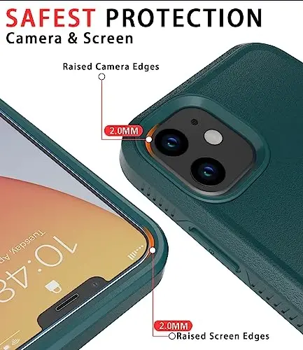 Diverbox for iPhone 11 Case [Shockproof] [Dropproof] [Tempered Glass Screen Protector],Heavy Duty Protection Phone Case Cover for Apple iPhone 11 (Dark Green-2in1) - 3