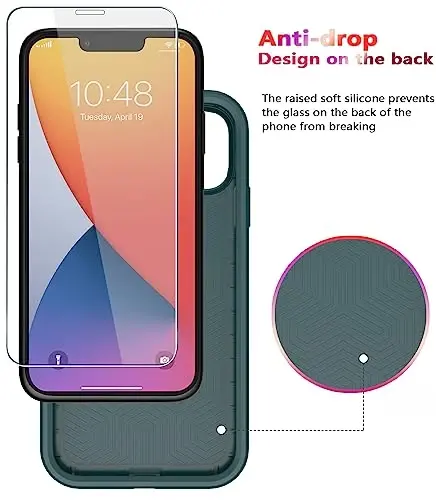 Diverbox for iPhone 11 Case [Shockproof] [Dropproof] [Tempered Glass Screen Protector],Heavy Duty Protection Phone Case Cover for Apple iPhone 11 (Dark Green-2in1) - 6