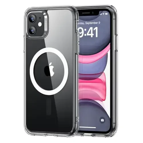 ESR for iPhone 11 Phone Case, Compatible with MagSafe, Shockproof Military-Grade Protection, Magnetic Phone Case for iPhone 11, Classic Hybrid Case (HaloLock), Clear - ESR