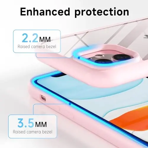 LoeoeL for iPhone 11 Case Clear, Transparent Hybrid 11 Phone Case [Hard Plastic & Soft Silicone Bumper] Acrylic Non Yellowing Thin Slim Protective Cover for Women, Light Pink - 5