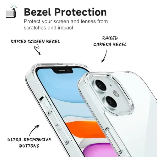 iPhone 11 için LoeoeL Kılıfı Şeffaf, Transparan Hibrit 11 Telefon Kılıfı [Sert Plastik ve Yumuşak Silikon Tampon] Akrilik Sararmayan İnce Koruyucu Kapak Kadınlar için, Kristal Berraklığında - 4