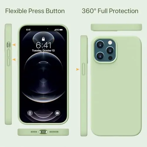 Miracase Designed for iPhone 11 Phone Case, with Screen Protector, Liquid Silicone Gel Rubber Full Body Drop Protection Shockproof Cover Phone Case for iPhone 11 6.1 inch, Matcha Green - 4