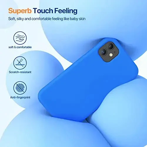 Miracase Designed for iPhone 11 Phone Case, with Screen Protector, Liquid Silicone Gel Rubber Full Body Drop Protection Shockproof Cover Phone Case for iPhone 11 6.1 inch, Mediterranean Blue - 3