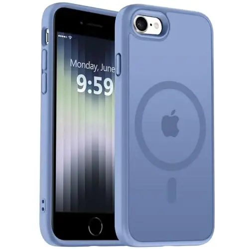 iPhone 11 için MOCCA Güçlü Manyetik Telefon Kılıfı,[Magsafe ile Uyumlu][Cam Ekran Koruyucu+Kamera Lens Koruyucu] iPhone 11 6.1 inç için İnce Darbeye Dayanıklı Kapak Kılıfı, Mavi 