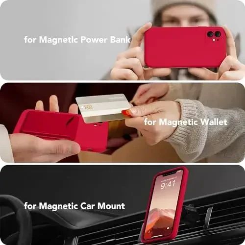 SuydanBox Magnetic for iPhone 11 Phone Case Silicone, Compatible with MagSafe, [Full Camera Protection][Screen Protector] Slim Shockproof Protective Case for iPhone 11 6.1