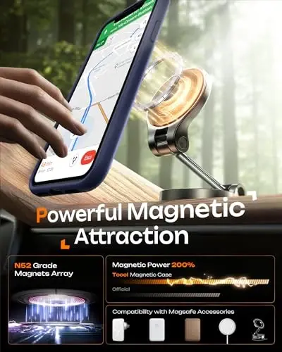 iPhone 11 Kılıf için TOCOL, Magsafe ile Uyumlu, Tam Kamera Koruması, Dahili Mıknatıslar, Düşme Koruması, iPhone 11 6.1 inç için Yarı Saydam Mat Telefon Kılıfı (Koyu Mavi) - 4
