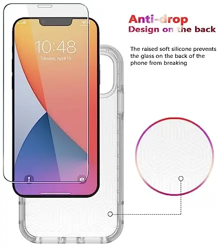 Diverbox for iPhone 11 Case [Shockproof] [Dropproof] [Tempered Glass Screen Protector],Heavy Duty Protection Phone Case Cover for Apple iPhone 11 (Translucent-2in1) - 5