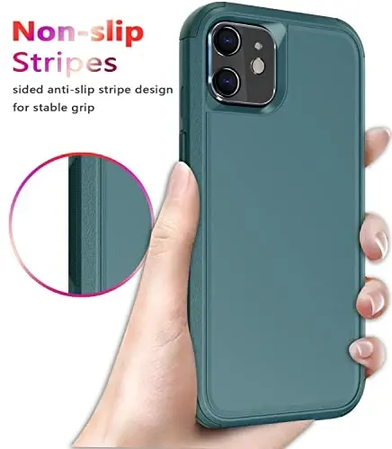 Diverbox for iPhone 11 Case [Shockproof] [Dropproof] [Tempered Glass Screen Protector],Heavy Duty Protection Phone Case Cover for Apple iPhone 11 (Dark Green-3in1) - 5