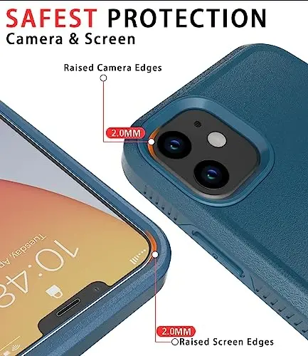 Diverbox for iPhone 11 Case [Shockproof] [Dropproof] [Tempered Glass Screen Protector],Heavy Duty Protection Phone Case Cover for Apple iPhone 11 (Blue-2in1) - 3