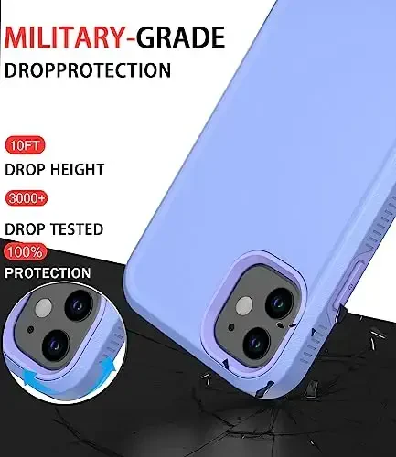 Diverbox for iPhone 11 Case [Shockproof] [Dropproof] [Tempered Glass Screen Protector],Heavy Duty Protection Phone Case Cover for Apple iPhone 11 (Purple-2in1) - 2