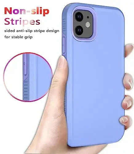 Diverbox for iPhone 11 Case [Shockproof] [Dropproof] [Tempered Glass Screen Protector],Heavy Duty Protection Phone Case Cover for Apple iPhone 11 (Purple-2in1) - 5