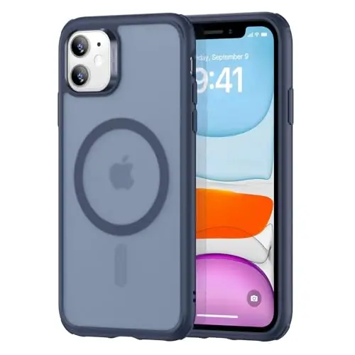 ESR for iPhone 11 Case, Compatible with MagSafe, Shockproof Military-Grade Protection, Magnetic Phone Case for iPhone 11 Case, Frosted Blue - 1