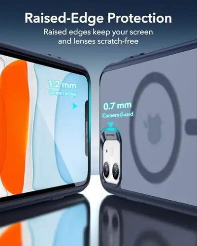 ESR for iPhone 11 Case, Compatible with MagSafe, Shockproof Military-Grade Protection, Magnetic Phone Case for iPhone 11 Case, Frosted Blue - 6