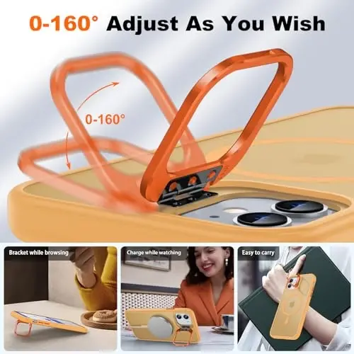 JAME for iPhone 11 Case, iPhone 11 Phone Case with 2 Tempered-Glass Screen Protectors, [Compatible with Magsafe], [Military-Grade Protection], Slim Fit Phone Case for iPhone 11 Case, Orange - 4