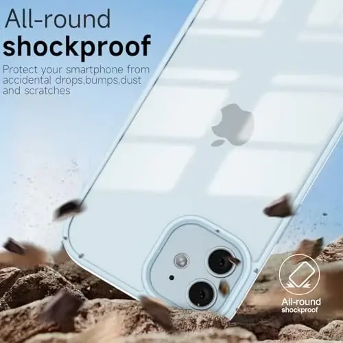iPhone 11 Kılıfı için LoeoeL Şeffaf, Transparan Hibrit 11 Telefon Kılıfı [Sert Plastik ve Yumuşak Silikon Tampon] Akrilik Sararmayan İnce Koruyucu Kadınlar için Kapak, Açık Mavi - 6