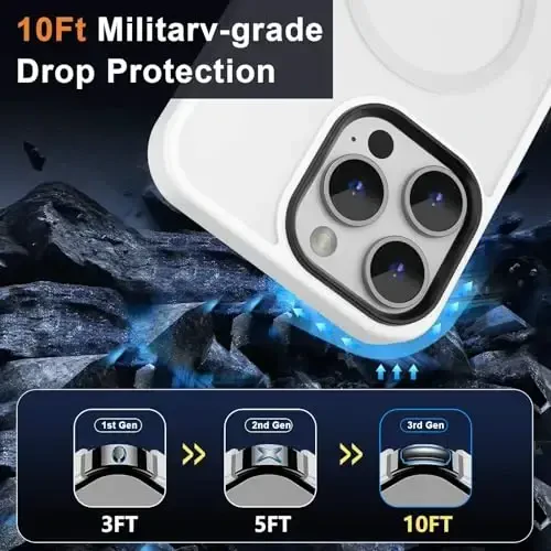 MOCCA Strong Magnetic for iPhone 12 Pro Max Case,[Compatible with Magsafe][Glass Screen Protector+Camera Lens Protector] Slim Thin Shockproof Cover Phone Case for iPhone 12 Pro Max 6.7