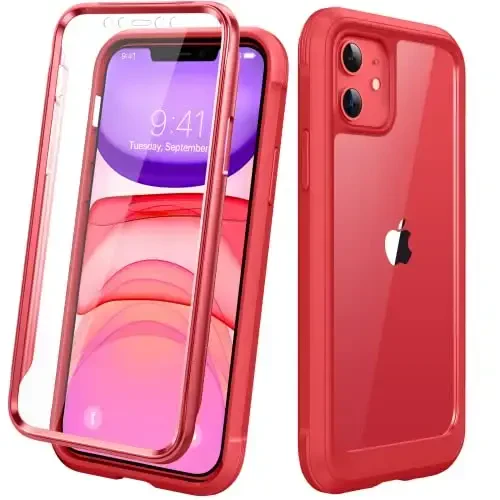 Diaclara Compatible with iPhone 11 Case, Full Body Rugged with Built-in Touch Sensitive Anti-Scratch Screen Protector, Soft TPU Bumper Case Clear Compatible with iPhone 11 6.1