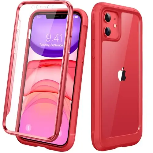 Diaclara Compatible with iPhone 11 Case, Full Body Rugged with Built-in Touch Sensitive Anti-Scratch Screen Protector, Soft TPU Bumper Case Clear Compatible with iPhone 11 6.1