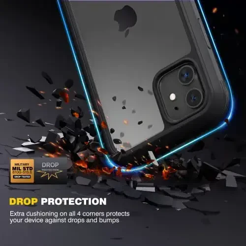Diaclara Compatible with iPhone 11 Case, Full Body Rugged with Built-in Touch Sensitive Anti-Scratch Screen Protector, Soft TPU Bumper Case Clear Compatible with iPhone 11 6.1