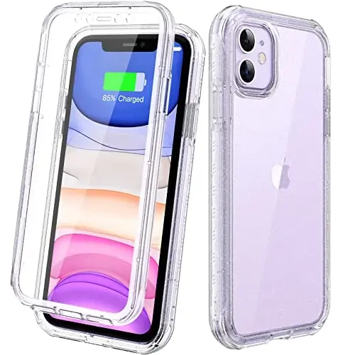 Diaclara Compatible with iPhone 11 Case, Full Body Rugged with Built-in Touch Sensitive Anti-Scratch Screen Protector, Soft TPU Bumper Case Clear Compatible with iPhone 11 6.1