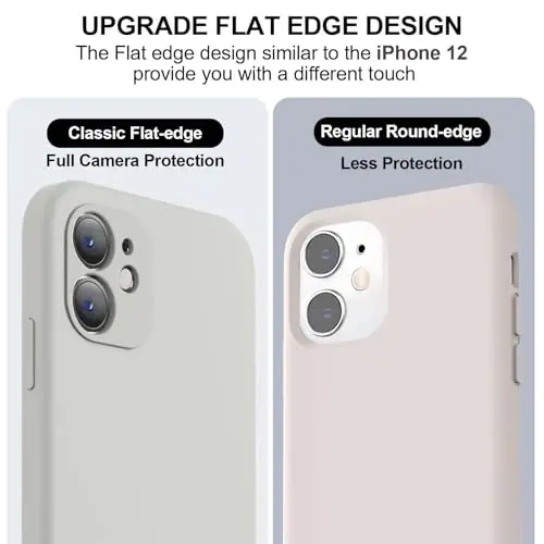 Vooii Compatible with iPhone 11 Case, Upgraded Liquid Silicone with [Flat Edges] [Camera Protection] [Soft Anti-Scratch Microfiber Lining] Phone Case for iPhone 11 6.1 inch - Stone - 3
