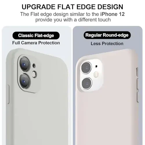 Vooii Compatible with iPhone 11 Case, Upgraded Liquid Silicone with [Flat Edges] [Camera Protection] [Soft Anti-Scratch Microfiber Lining] Phone Case for iPhone 11 6.1 inch - Stone - 3