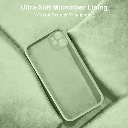 Vooii Compatible with iPhone 11 Case, Upgraded Liquid Silicone with [Flat Edges] [Camera Protection] [Soft Anti-Scratch Microfiber Lining] Phone Case for iPhone 11 6.1 inch - Matcha - 6