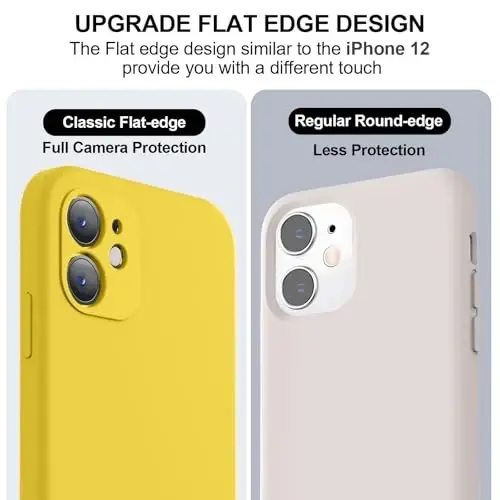Vooii Compatible with iPhone 11 Case, Upgraded Liquid Silicone with [Flat Edges] [Camera Protection] [Soft Anti-Scratch Microfiber Lining] Phone Case for iPhone 11 6.1 inch - Yellow - 3