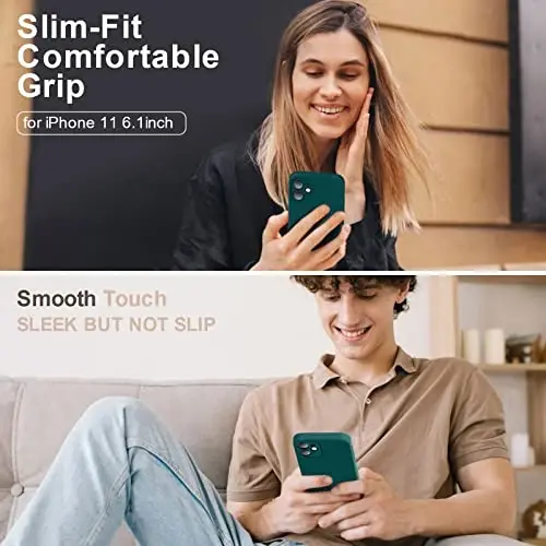 Vooii Compatible with iPhone 11 Case, Upgraded Liquid Silicone with [Flat Edges] [Camera Protection] [Soft Anti-Scratch Microfiber Lining] Phone Case for iPhone 11 6.1 inch - Teal - VOOII (1)