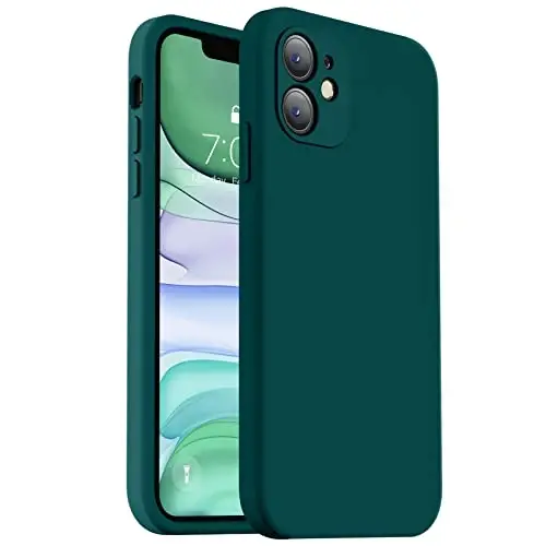 Vooii Compatible with iPhone 11 Case, Upgraded Liquid Silicone with [Flat Edges] [Camera Protection] [Soft Anti-Scratch Microfiber Lining] Phone Case for iPhone 11 6.1 inch - Teal - 1