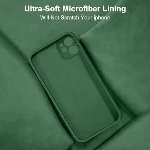 Vooii Compatible with iPhone 11 Case, Upgraded Liquid Silicone with [Flat Edges] [Camera Protection] [Soft Anti-Scratch Microfiber Lining] Phone Case for iPhone 11 6.1 inch - Green - 6