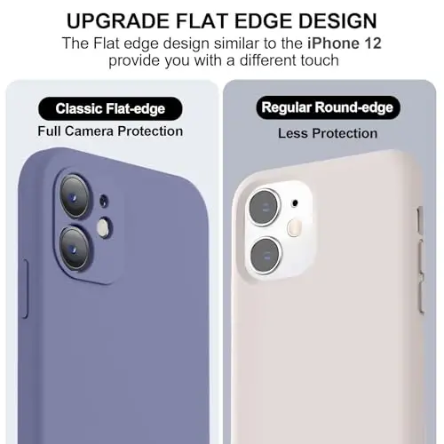 Vooii Compatible with iPhone 11 Case, Upgraded Liquid Silicone with [Flat Edges] [Camera Protection] [Soft Anti-Scratch Microfiber Lining] Phone Case for iPhone 11 6.1 inch - Lavender Grey - 3
