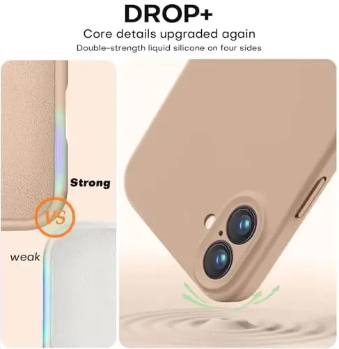 Vooii Compatible with iPhone 11 Case, Upgraded Liquid Silicone with [Flat Edges] [Camera Protection] [Soft Anti-Scratch Microfiber Lining] Phone Case for iPhone 11 6.1 inch - Light Brown - 4