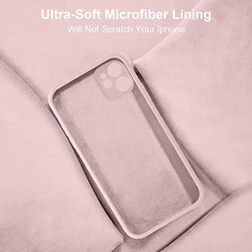 Vooii Compatible with iPhone 11 Case, Upgraded Liquid Silicone with [Flat Edges] [Camera Protection] [Soft Anti-Scratch Microfiber Lining] Phone Case for iPhone 11 6.1 inch - Sand Pink - 6