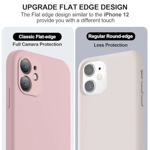 Vooii Compatible with iPhone 11 Case, Upgraded Liquid Silicone with [Flat Edges] [Camera Protection] [Soft Anti-Scratch Microfiber Lining] Phone Case for iPhone 11 6.1 inch - Sand Pink - 3