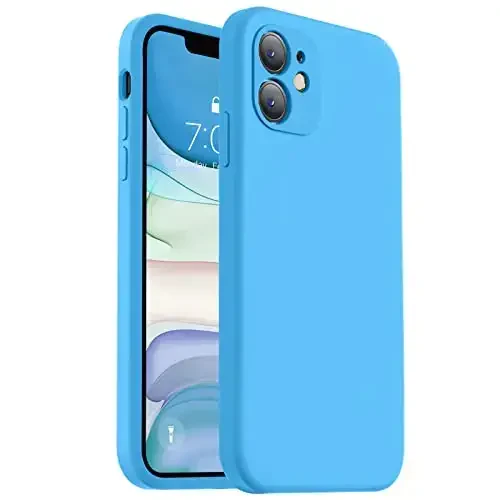 Vooii Compatible with iPhone 11 Case, Upgraded Liquid Silicone with [Flat Edges] [Camera Protection] [Soft Anti-Scratch Microfiber Lining] Phone Case for iPhone 11 6.1 inch - Blue - VOOII