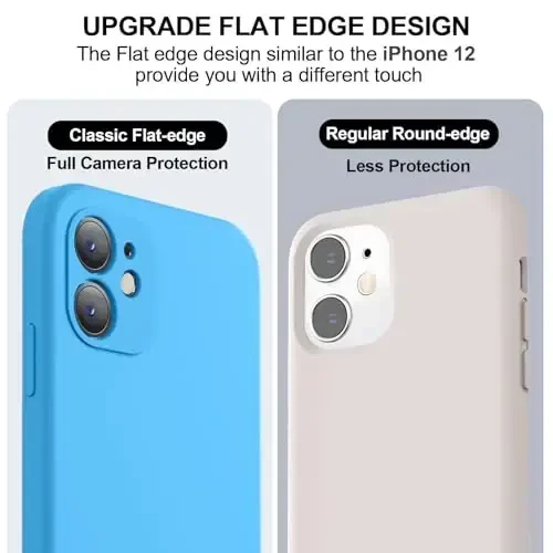 Vooii Compatible with iPhone 11 Case, Upgraded Liquid Silicone with [Flat Edges] [Camera Protection] [Soft Anti-Scratch Microfiber Lining] Phone Case for iPhone 11 6.1 inch - Blue - 3