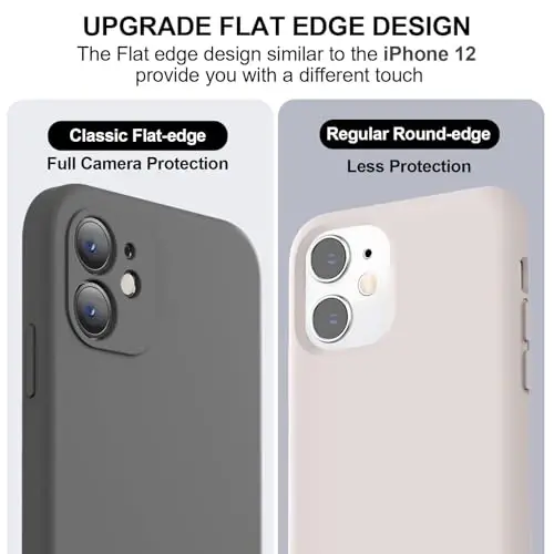 Vooii Compatible with iPhone 11 Case, Upgraded Liquid Silicone with [Flat Edges] [Camera Protection] [Soft Anti-Scratch Microfiber Lining] Phone Case for iPhone 11 6.1 inch - Dark Grey - 3