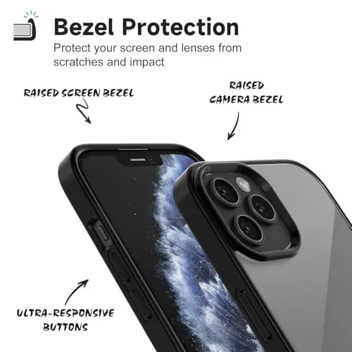 iPhone 11 Pro için LoeoeL Kılıf Şeffaf, Transparan Hibrit 11 Pro Telefon Kılıfı [Sert Plastik ve Yumuşak Silikon Tampon] Akrilik Sararmayan İnce İnce Koruyucu Kapak Kadınlar için, Siyah - 4
