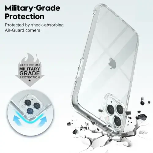 LoeoeL for iPhone 11 Pro Case Clear, Transparent Hybrid 11 Pro Phone Case [Hard Plastic & Soft Silicone Bumper] Acrylic Non Yellowing Thin Slim Protective Cover for Women, Crystal Clear - 6