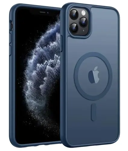 FNTCASE for iPhone 11 Pro Case: Magnetic Translucent Matte Military Grade Drop Protection Phone Cover | Slim Anti-Slip Durable Shockproof for iPhone 11Pro 2019 Cases (5.8 inch Blue) 